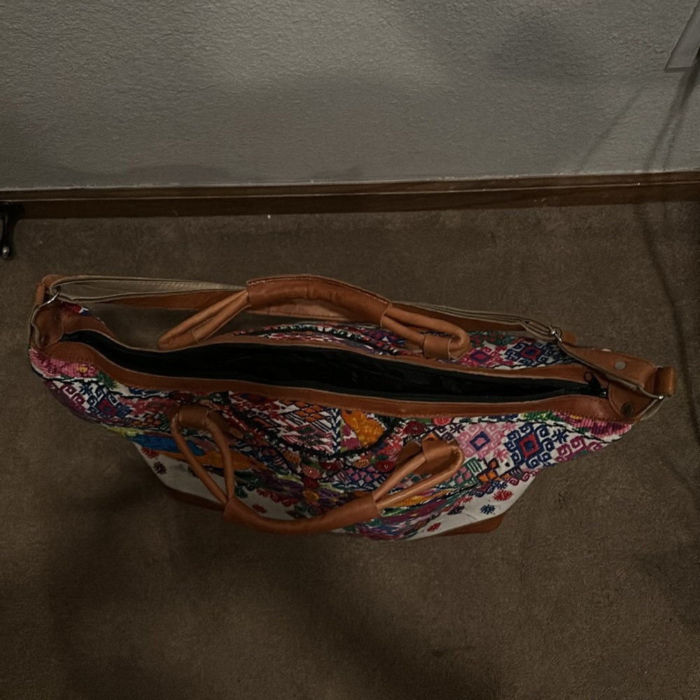 Authentic Guatemalan Leather Hand Embroidered Ove… - image 3